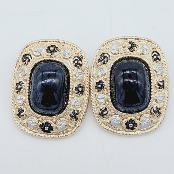 Vintage Germany Aluminum Pendant & Clip On Earrings Set Blonde Gold Tone - Picture 2 of 9